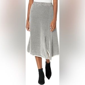Nic + ZOE pixel asymmetrical knit midi skirt size large NWT